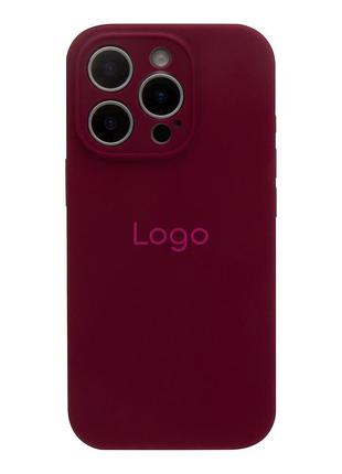 Чохол silicone case full size with frame для iphone 16 pro max 42.maroon