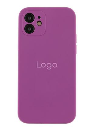 Чехол silicone case full size with frame для iphone 12 43.grape