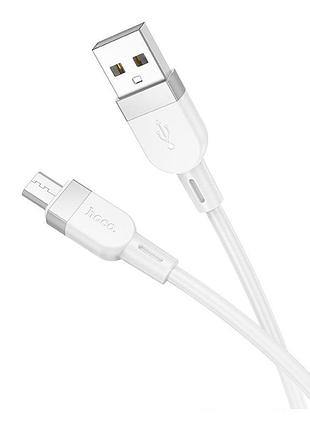 Кабель hoco x109 silicone micro 2.4a белый