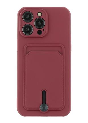 Чохол tpu colorfull pocket card для iphone 14 pro max maroon