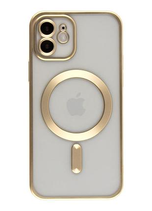 Чохол tpu metallic chrome full camera with magsafe для iphone 11 chrome gold