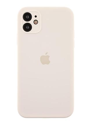 Чохол silicone case square full camera для iphone 11 09.white