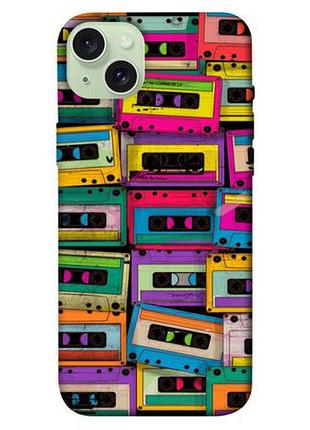 Чехол blex с картинкой cassette для apple iphone 15 plus (6.7")