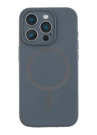 Чохол glow silicone case full camera with magsafe для iphone 15 pro max grey