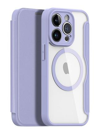 Чохол-книжка dux ducis skin x pro with magsafe для iphone 14 pro purple