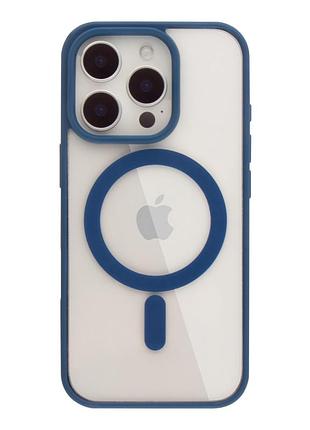 Чохол new tpu color with magsafe для iphone 16 pro max navy blue