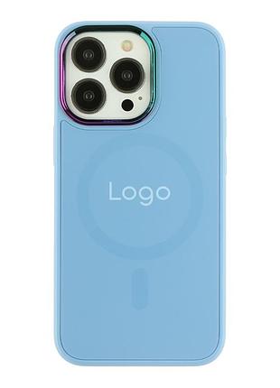 Чохол ag-glass chrome camera with magsafe для iphone 13 pro blue