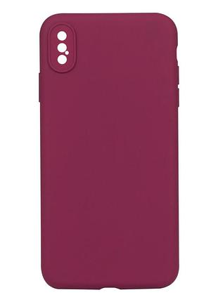 Чохол silicone case full camera no logo для iphone xs max 63.garnet