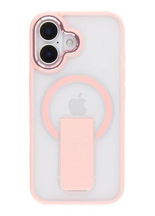 Чохол tpu+pc flexguard magnetic ring stand для iphone 16 pink