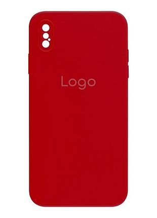 Чохол silicone case full size with frame для iphone xs max 14.red