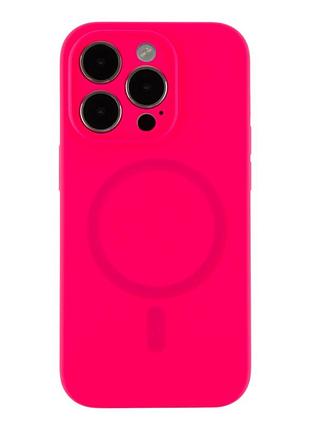 Чохол glow silicone case full camera with magsafe для iphone 14 pro hot pink
