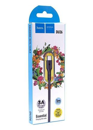 Кабель usb hoco du26 long 8mm plug type-c 3a черный