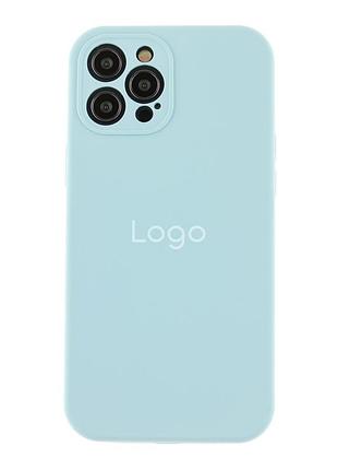 Чохол silicone case full size with frame для iphone 12 pro max 58.skyblue