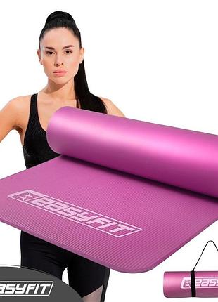 Килимок для йоги easyfit nbr 180×60×1 см протиковзкий рожевий ef-1919-p