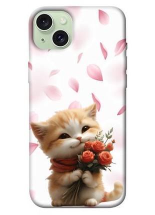 Чехол blex с картинкой animals love 2 для apple iphone 15 plus (6.7")