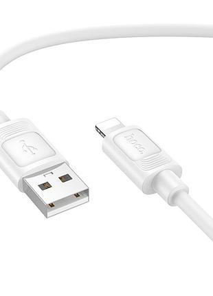 Кабель usb hoco x122 silicone lightning 2.4a білий