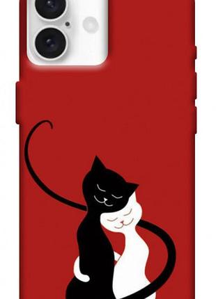 Чехол blex с картинкой влюбленные коты для apple iphone 16 (6.1")