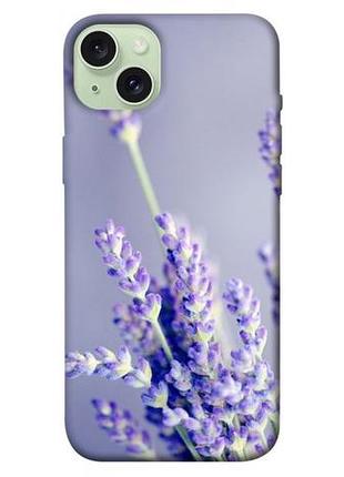 Чехол blex с картинкой лаванда для apple iphone 15 plus (6.7")