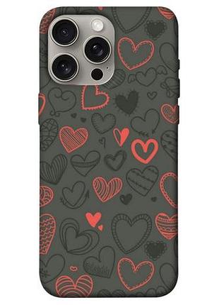 Чехол blex с картинкой милые сердца для apple iphone 15 pro max (6.7")