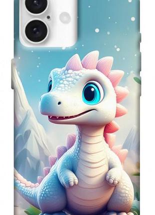 Чохол blex з картинкою білий дракоша для apple iphone 16 (6.1")