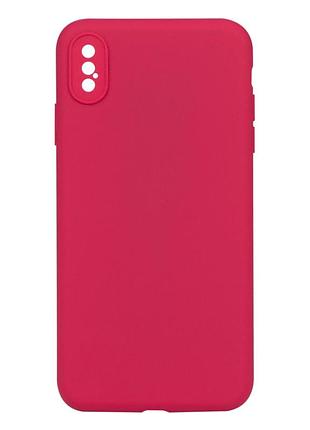 Чехол silicone case full camera no logo для iphone xs max 56.wine red