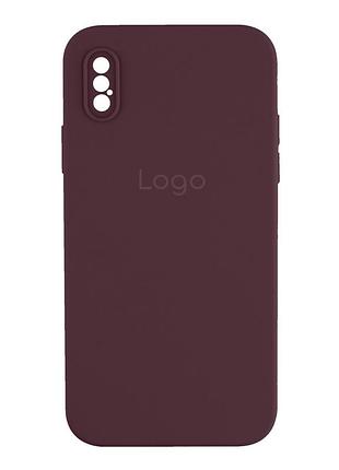 Чохол silicone case square full camera для iphone xs max 42.maroon