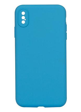 Чохол silicone case full camera no logo для iphone xs max 16.blue