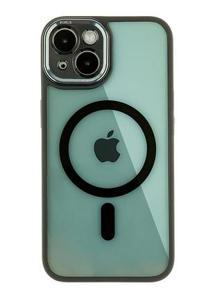 Чохол tpu+pc+metal calais with magsafe для iphone 15 black