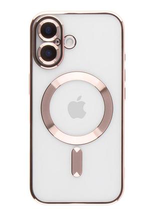 Чохол tpu metallic full camera with magsafe для iphone 16 rose gold
