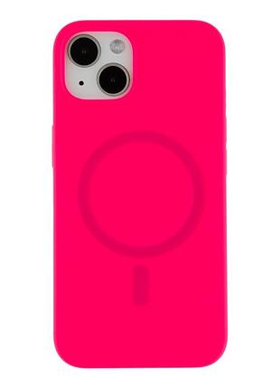 Чохол glow silicone case with magsafe для iphone 13 hot pink
