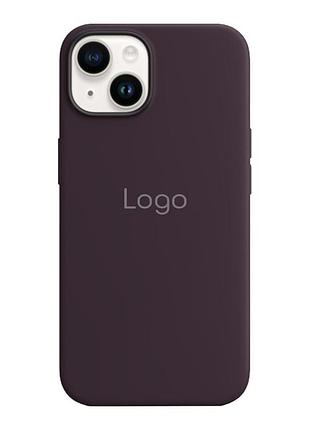 Чохол silicone case with magsafe для iphone 14 elderberry