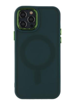Чохол tpu+pc space magnetic color with magsafe для iphone 12/12 pro green