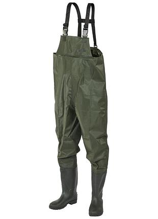 Полукомбинезон забродный, вейдерсы пвх norfin lake (pvc, сапоги) / 41