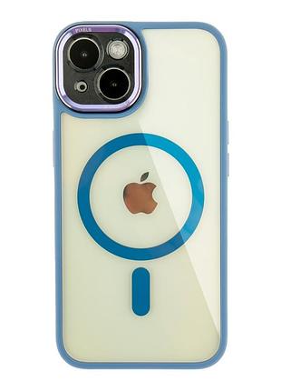 Чохол tpu+pc+metal calais with magsafe для iphone 15 light blue