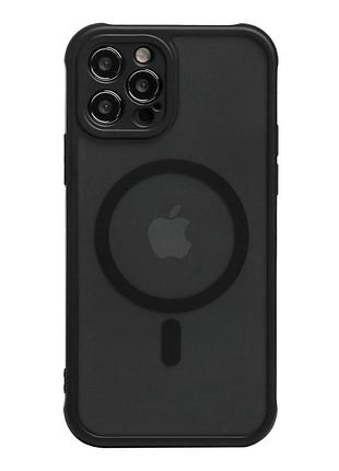 Чехол tpu+pc anti drop full camera with magsafe для iphone 12 pro black