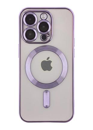 Чохол tpu metallic full camera with magsafe для iphone 13 pro max purple