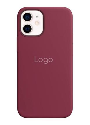 Чохол silicone case with magsafe для iphone 12/12 pro plum