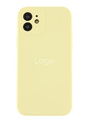 Чохол silicone case full size with frame для iphone 12 60.crem yellow