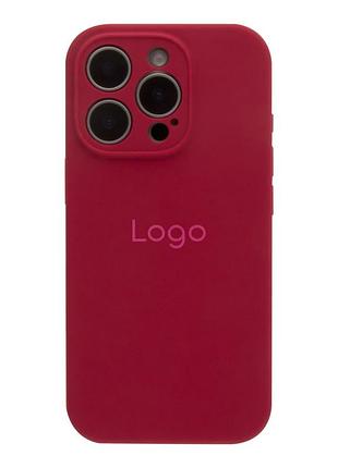 Чохол silicone case full size with frame для iphone 16 pro max 37.rose red