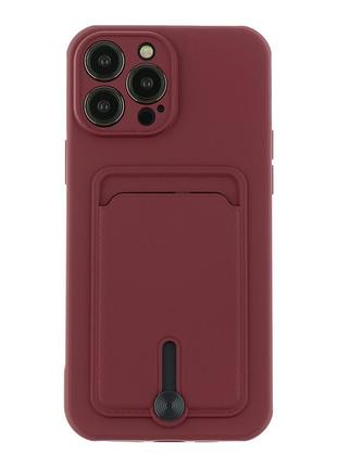 Чохол tpu colorfull pocket card для iphone 13 pro max maroon
