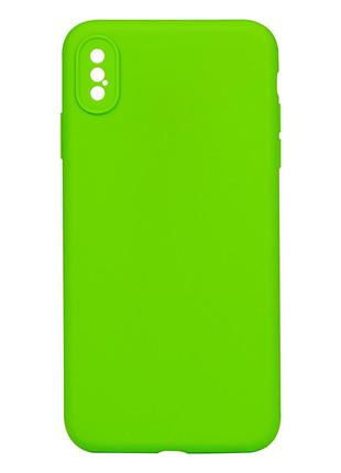 Чохол silicone case full camera no logo для iphone xs max 32.green
