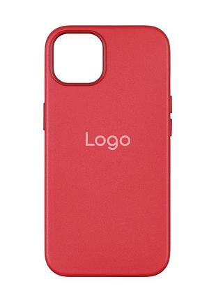 Чохол leather case with magsafe для iphone 13 pro crimson