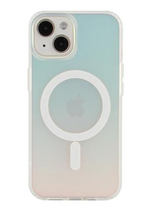 Чохол tpu+pc imd gradient with magsafe для iphone 16 transparent