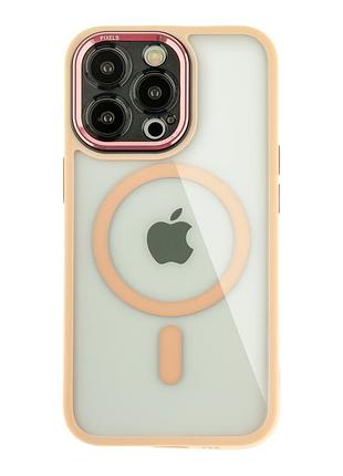 Чохол tpu+pc+metal calais with magsafe для iphone 13 pro pink