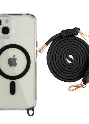 Чохол tpu+pc lanyardcase with magsafe для iphone 13/14 black