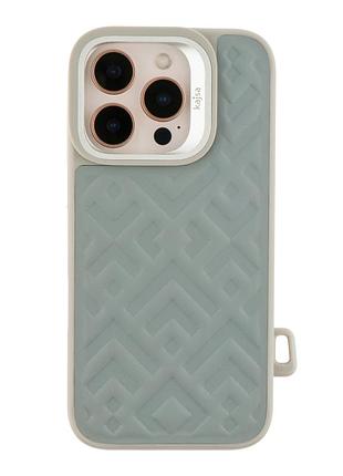 Чохол kajsa briquette collection rhombus with magsafe для iphone 16 pro max light grey