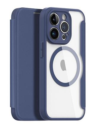 Чохол-книжка dux ducis skin x pro with magsafe для iphone 14 pro max blue