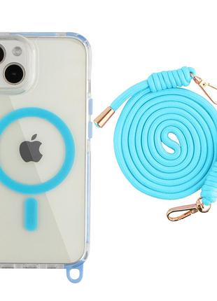 Чохол tpu+pc lanyardcase with magsafe для iphone 13/14 sky blue