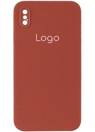 Чохол silicone case square full camera для iphone xs max 14.red