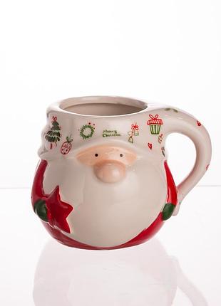 Новогодняя фарфоровая чашка для чая и кофе merry christmas 400 (мл) чашка на подарок на новый год cr-1-13